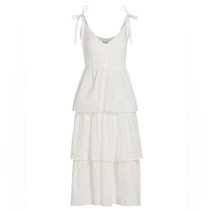 En Saison - White Croix Tiered Midi Dress